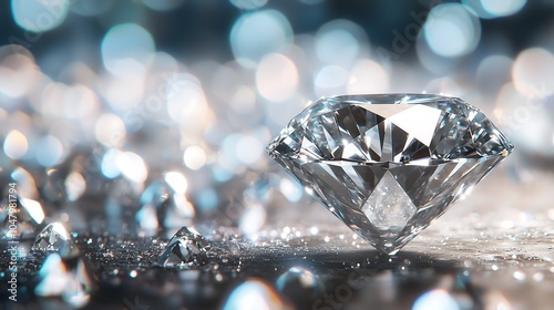 Exclusive Diamond Photography Capturing Pure Luxury and Timeless Beauty for High-end Advertisement.Generative AI 永遠の美しさと純粋な贅沢を捉えた高級ダイヤモンドの広告写真