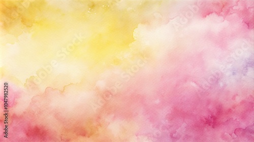 Watercolor abstract in yellow and pink hues