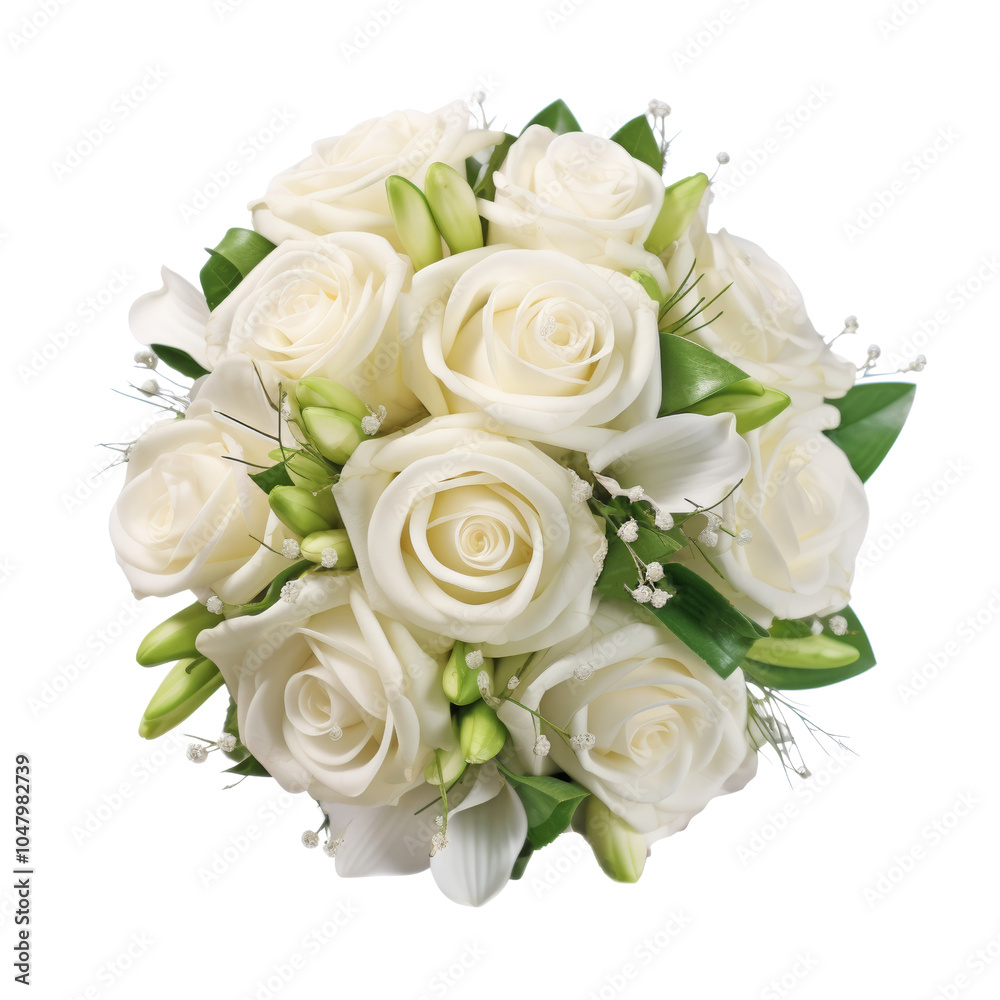 bouquet of white roses top view isolated on transparent background cutout bouquet of white roses top view isolated on transparent background cutout