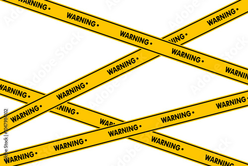 Hazardous warning tape must be careful for danger places, construction and crime, warning bands vector
