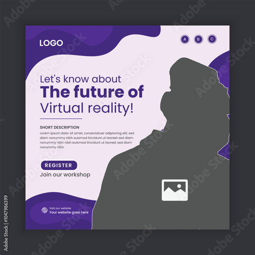 Metaverse Virtual reality social media post design 