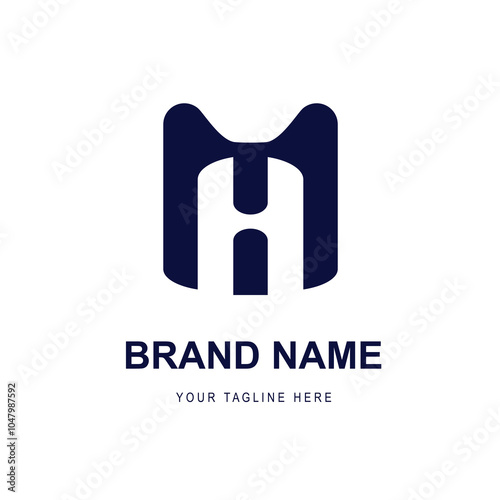 Optional HM or MH letter logo in one dark color