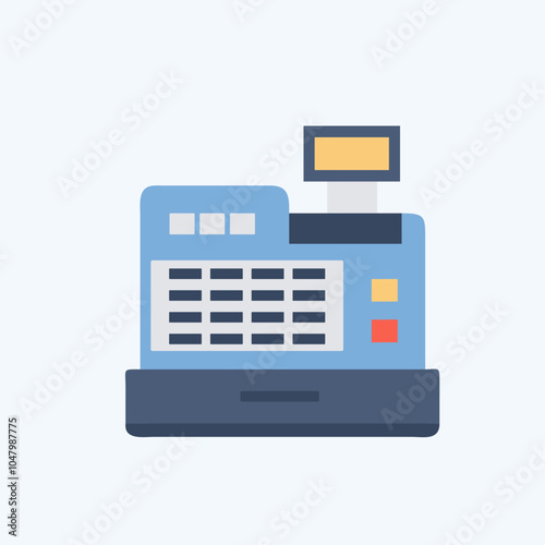 Cash Register icon vector art image.