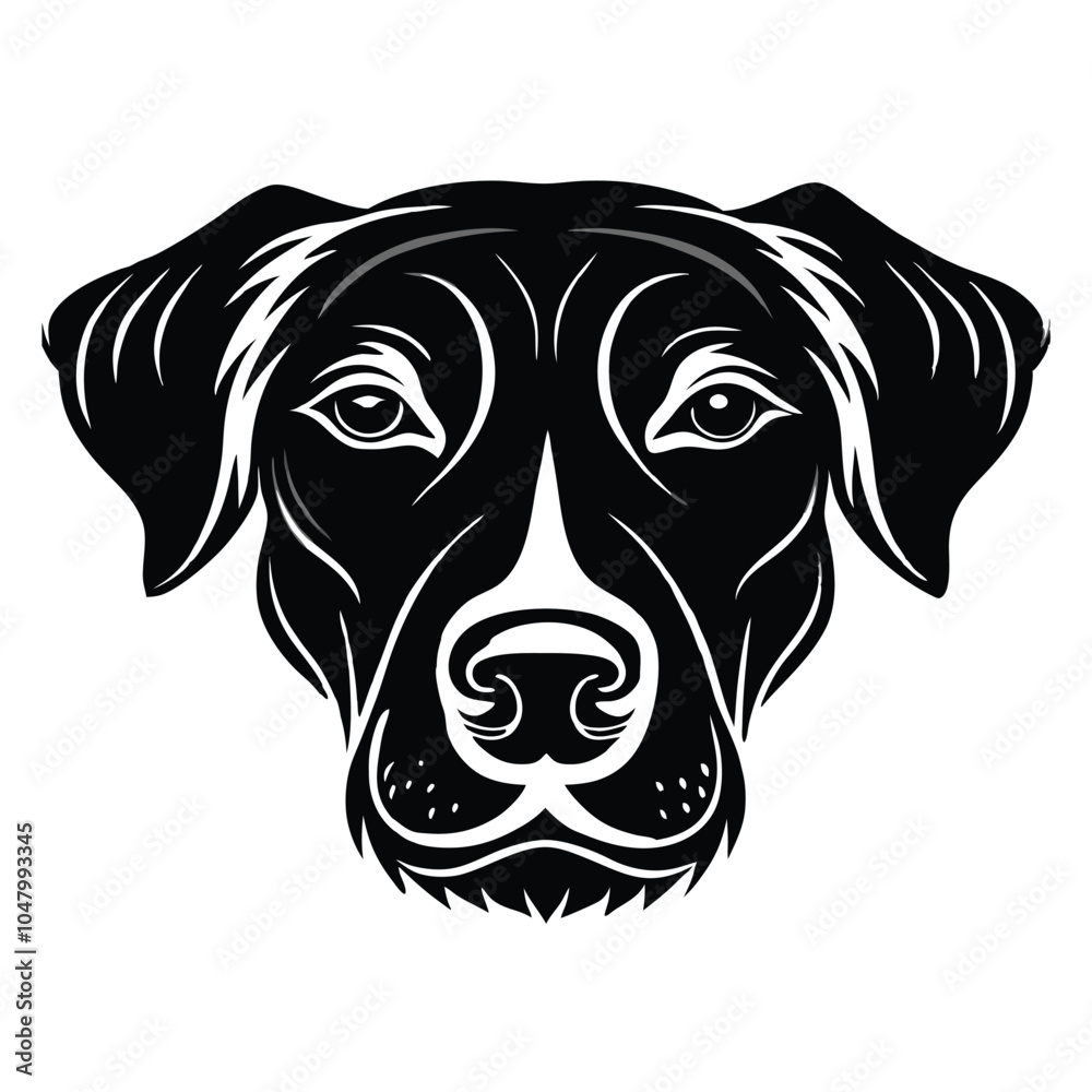 create a dog head silhouette vector with white background create a dog head silhouette vector with white background