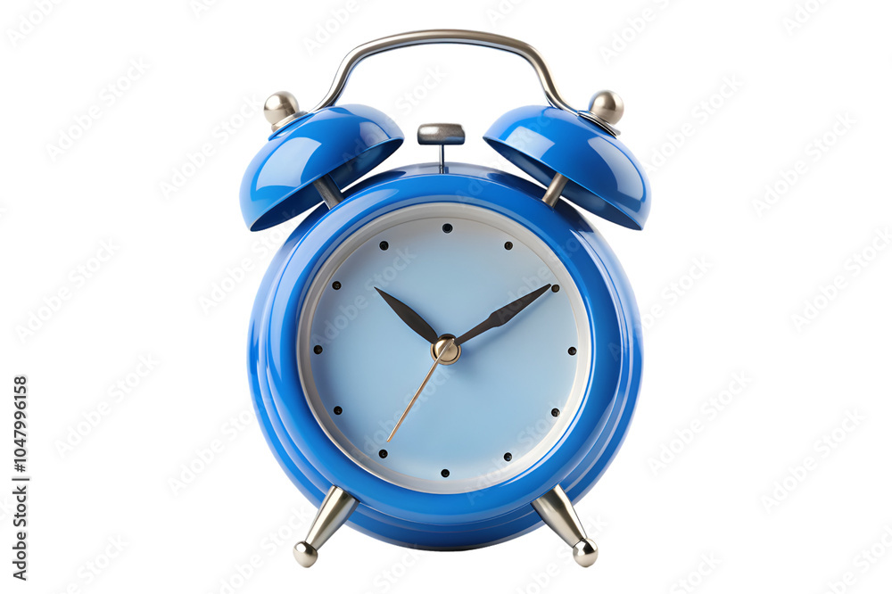 Blue alarm clock isolated on transparent background Blue alarm clock isolated on transparent background