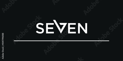 Modern number seven logo design. Premium Vector