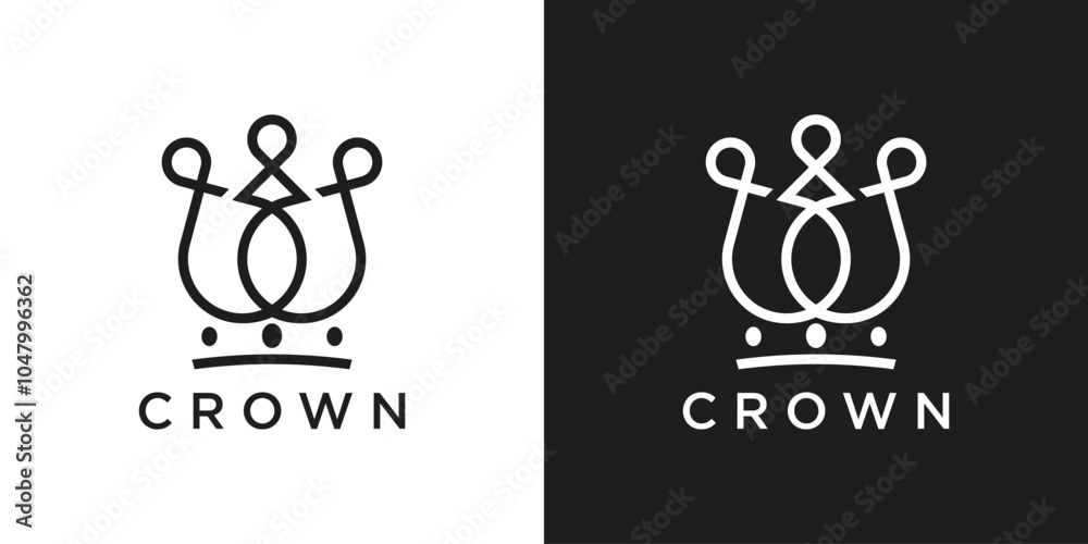 Royal luxury crown logo design with unique lines. Premium Vector Royal luxury crown logo design with unique lines. Premium Vector