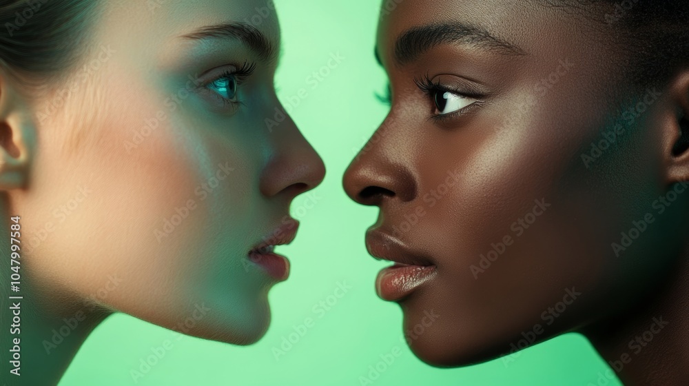 A closeup of two faces expressing encouragement and solidarity. A closeup of two faces expressing encouragement and solidarity.
