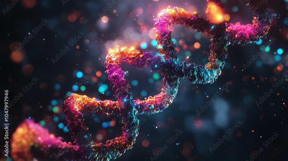 DNA Helix Abstract 3D Render