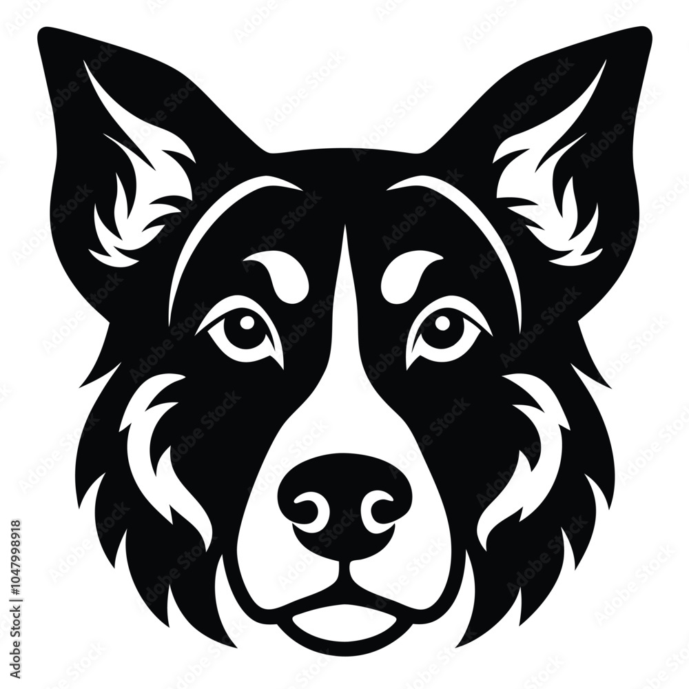 Obraz premium create a dog head silhouette vector with white background
