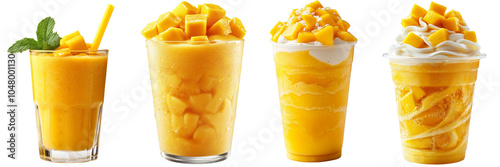 Obraz na płótnie Mango Smoothie with whipcream and mango slice w salonie