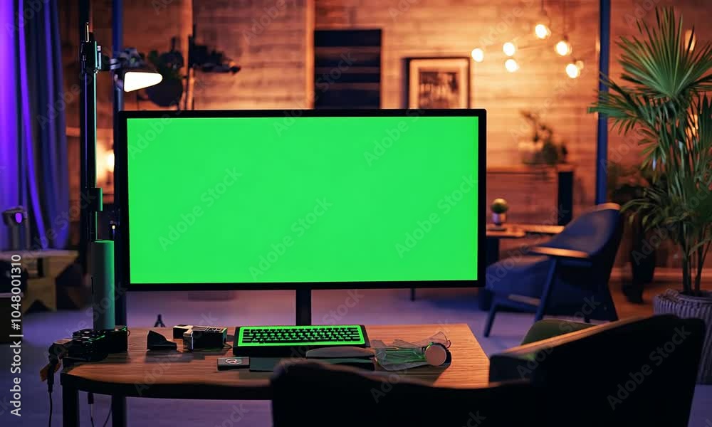 Green Screen Setup in a Studio Green Screen Setup in a Studio