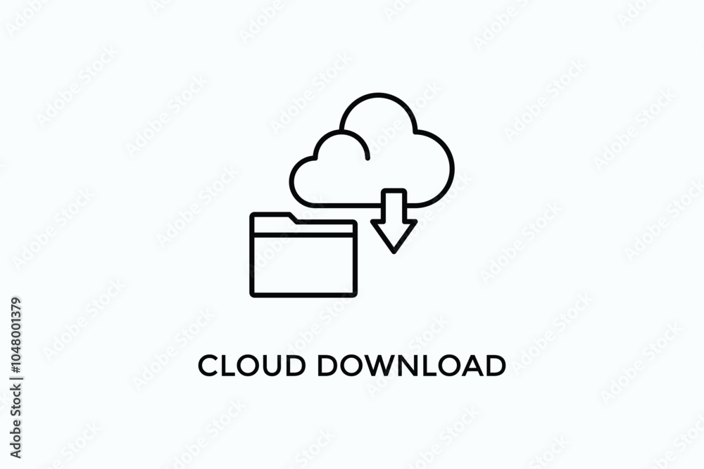 Cloud Download Vector Icon Or Logo Illustration Cloud Download Vector Icon Or Logo Illustration