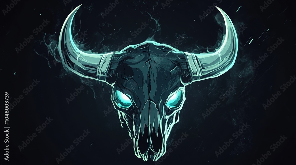 A striking gaming logo featuring a fierce bull skull, intricately designed to embody strength and aggression. The skull is artistically rendered with sharp angles and bold lines A striking gaming logo featuring a fierce bull skull, intricately designed to embody strength and aggression. The skull is artistically rendered with sharp angles and bold lines