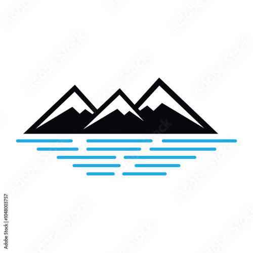 Mountain icon logo design template isolated illustration