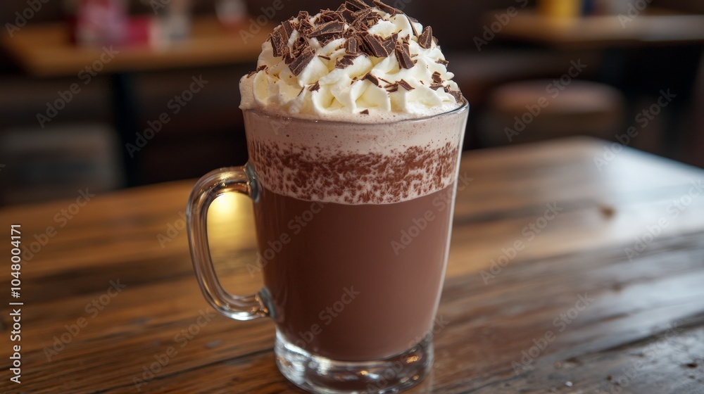 Hot Chocolate with Whipped Cream and Chocolate Shavings Hot Chocolate with Whipped Cream and Chocolate Shavings