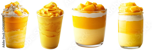 Mango Smoothie with whipcream and mango slice photo