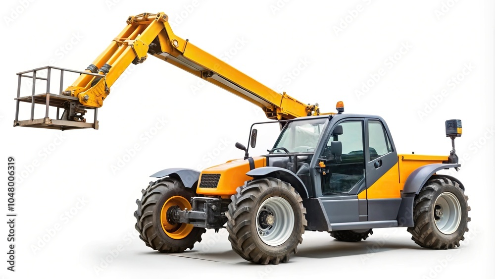 Telescopic handler isolated on a white background Telescopic handler isolated on a white background