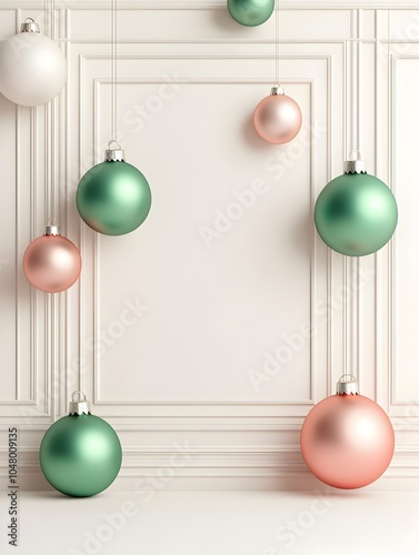 Cozy Living Room with Oversized Festive Ornaments and Holiday Decor in 3D