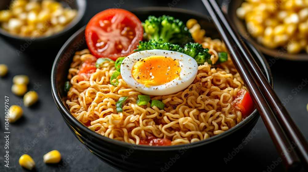 Sausage instant noodles delicious food Sausage instant noodles delicious food