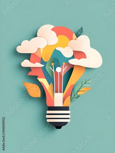 Innovative Ideation and Creative Thinking Visualized in a Vibrant Flat Design