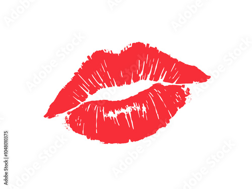 A bold, passionate kiss, captured in a vibrant red, left as a lasting impression