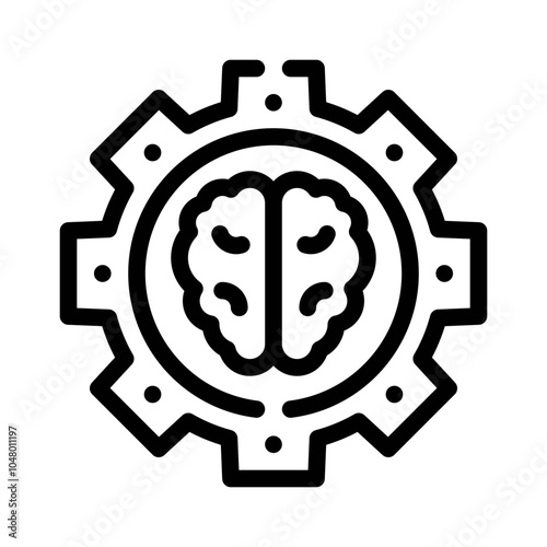 Brain Gears line icon