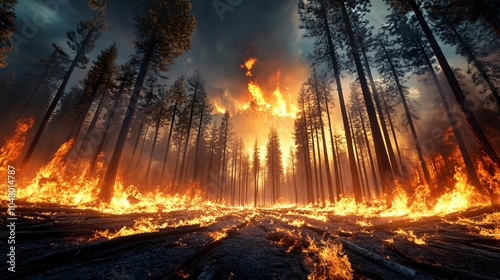 Massive Forest Fire Ignited by Prolonged Drought Conditions