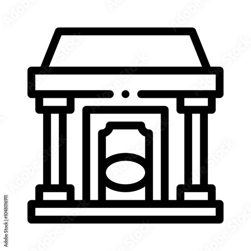 Bank Building line icon