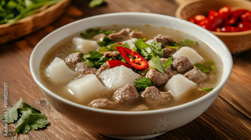 Nutritious and delicious beef brisket and radish soup