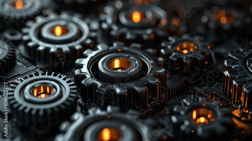 Glowing Cogs of a Machine