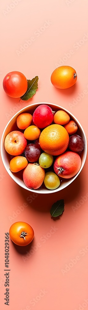 Colorful Fruit Bowl on Pink Background. Colorful Fruit Bowl on Pink Background.