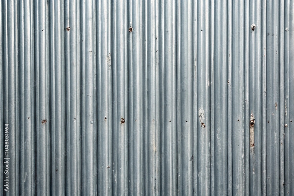 Texture of grey painted corrugated sheet metal with scratches in forced perspective Texture of grey painted corrugated sheet metal with scratches in forced perspective