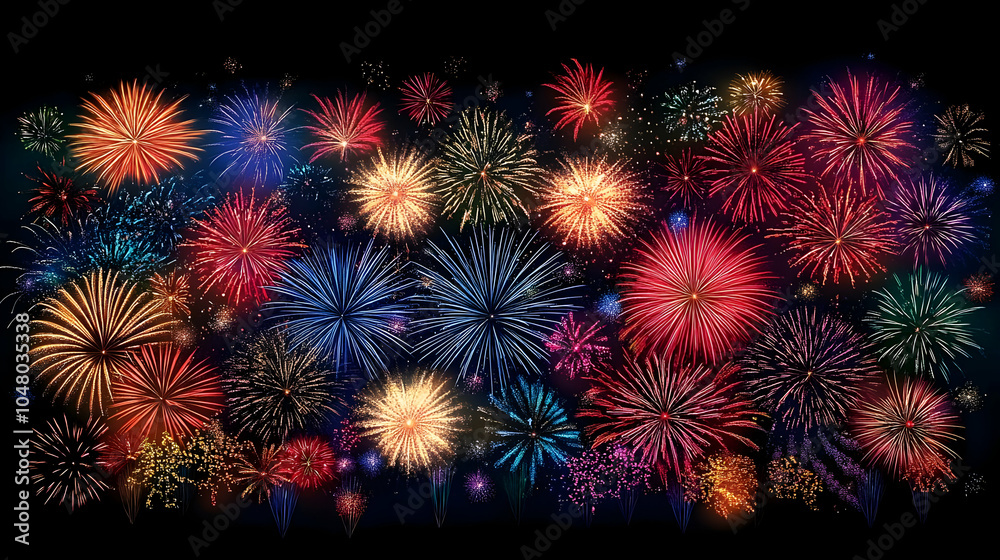 Vibrant Fireworks Display for New Year Celebration Vibrant Fireworks Display for New Year Celebration