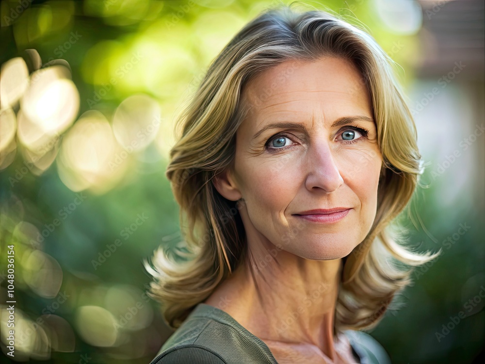 Confident Portrait of a Mature Caucasian Woman exuding Determination and Relaxation, High Depth of Field Focus for Emotional Connection and Character Representation Confident Portrait of a Mature Caucasian Woman exuding Determination and Relaxation, High Depth of Field Focus for Emotional Connection and Character Representation