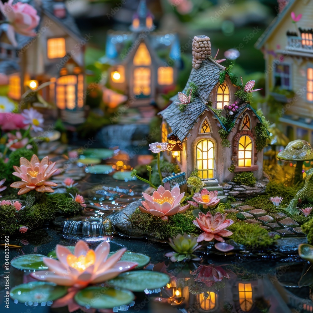 Obraz premium A small house with a garden in front of it. Generative AI