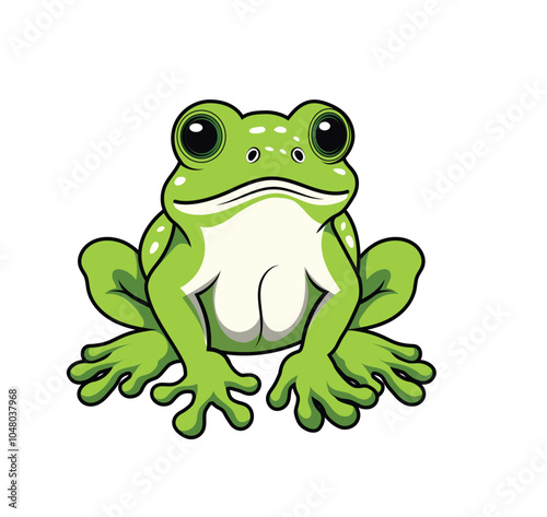 frog green cartoon vector isolated