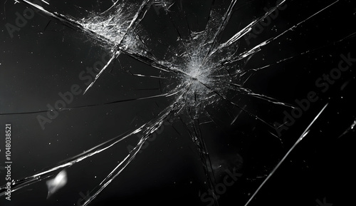 Cracked Glass Screen Texture in Dark Background