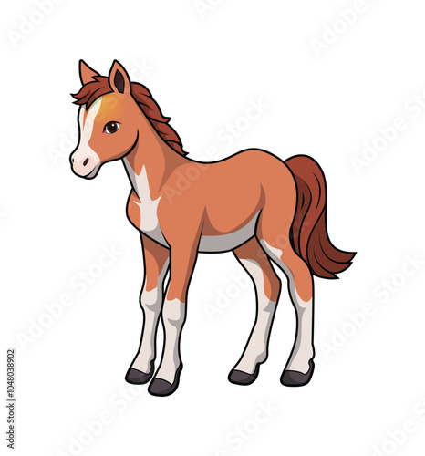 Horse Baby cartoon vector isolated