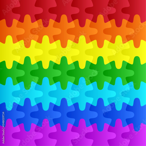 LGBT jigsaw puzzle background vector with flag colors.	