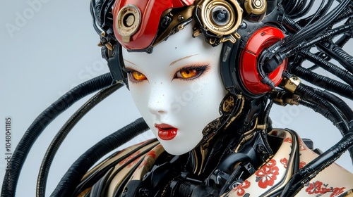 Detailed Close-Up of Futuristic Robot Figure