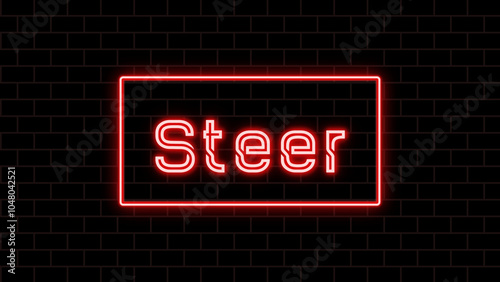 Steer のネオン文字