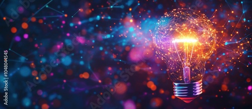 Abstract Light Bulb with Connected Dots