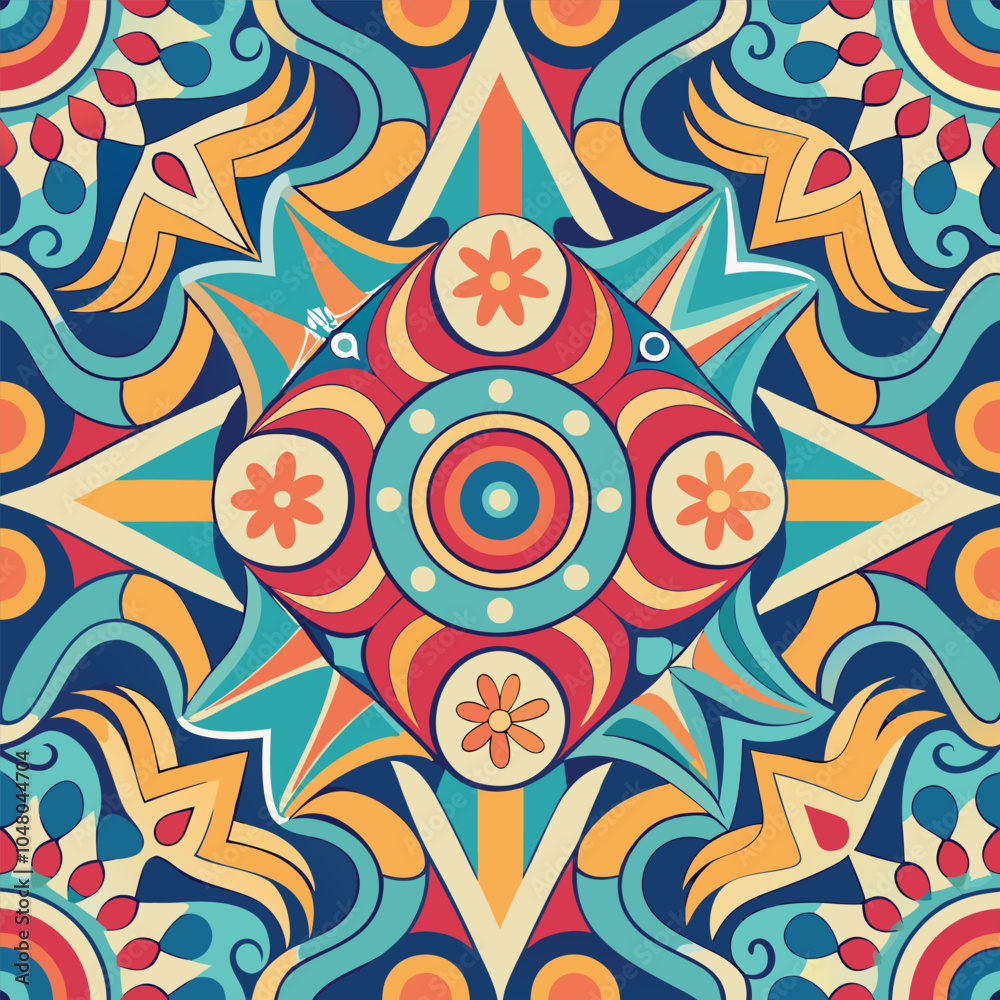 Fototapeta premium Colorful Abstract Seamless Pattern Vector illustration Design