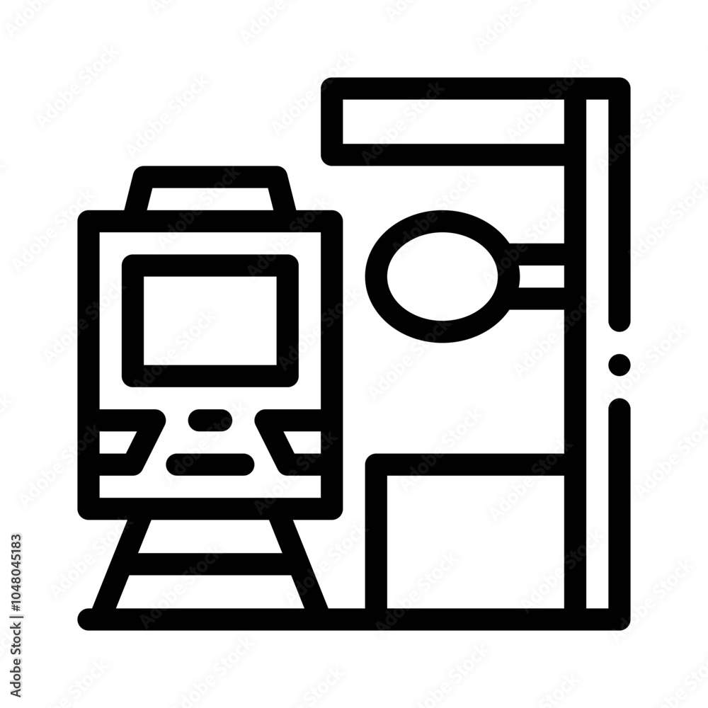 Train Station line icon
