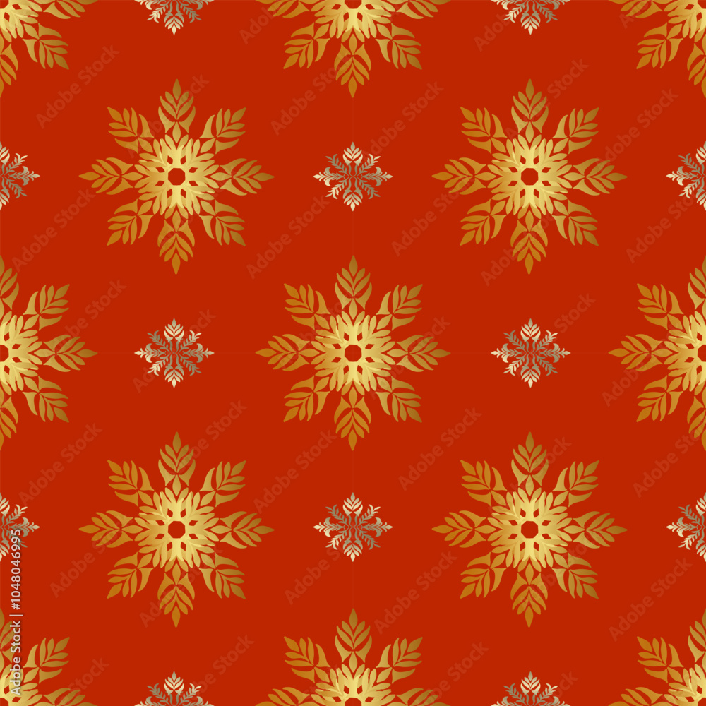 Christmas festive hand drawn colorful snowflakes seamless pattern illustration Christmas festive hand drawn colorful snowflakes seamless pattern illustration