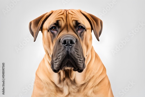  Boerboel dog on white background, AI Generated photo