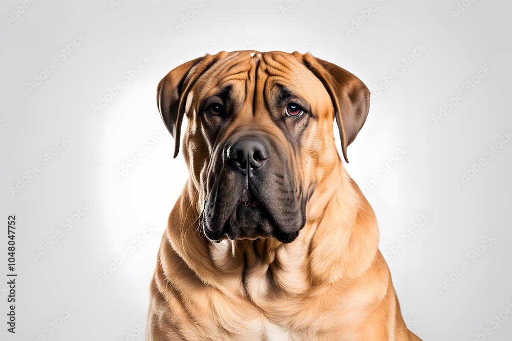 Boerboel dog on white background, AI Generated Boerboel dog on white background, AI Generated