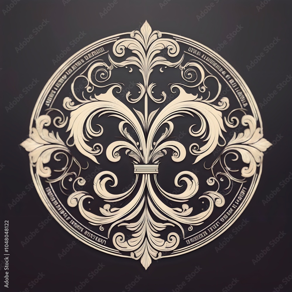 Decorative Flourishes Antique Ornamental Logo Design Template