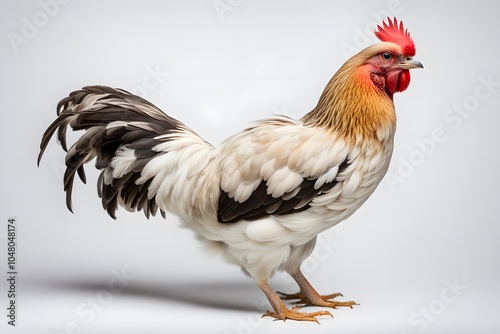 Booted bantam on white background, Ai Generated